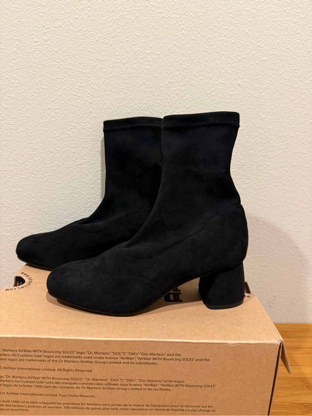 Black Stretch Sock Ankle Boots - Women's